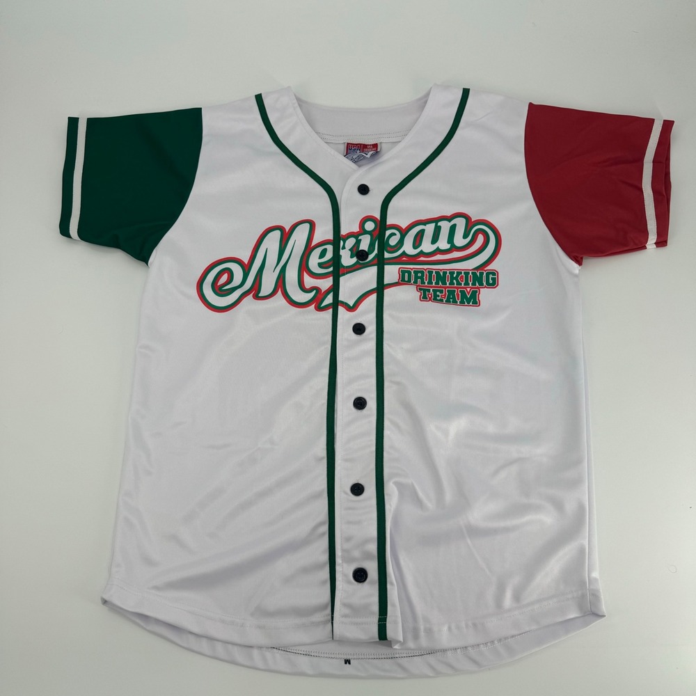 USA Drinking Team Mexican‎ Viva Mexico Baseball Jersey Medium Adult
